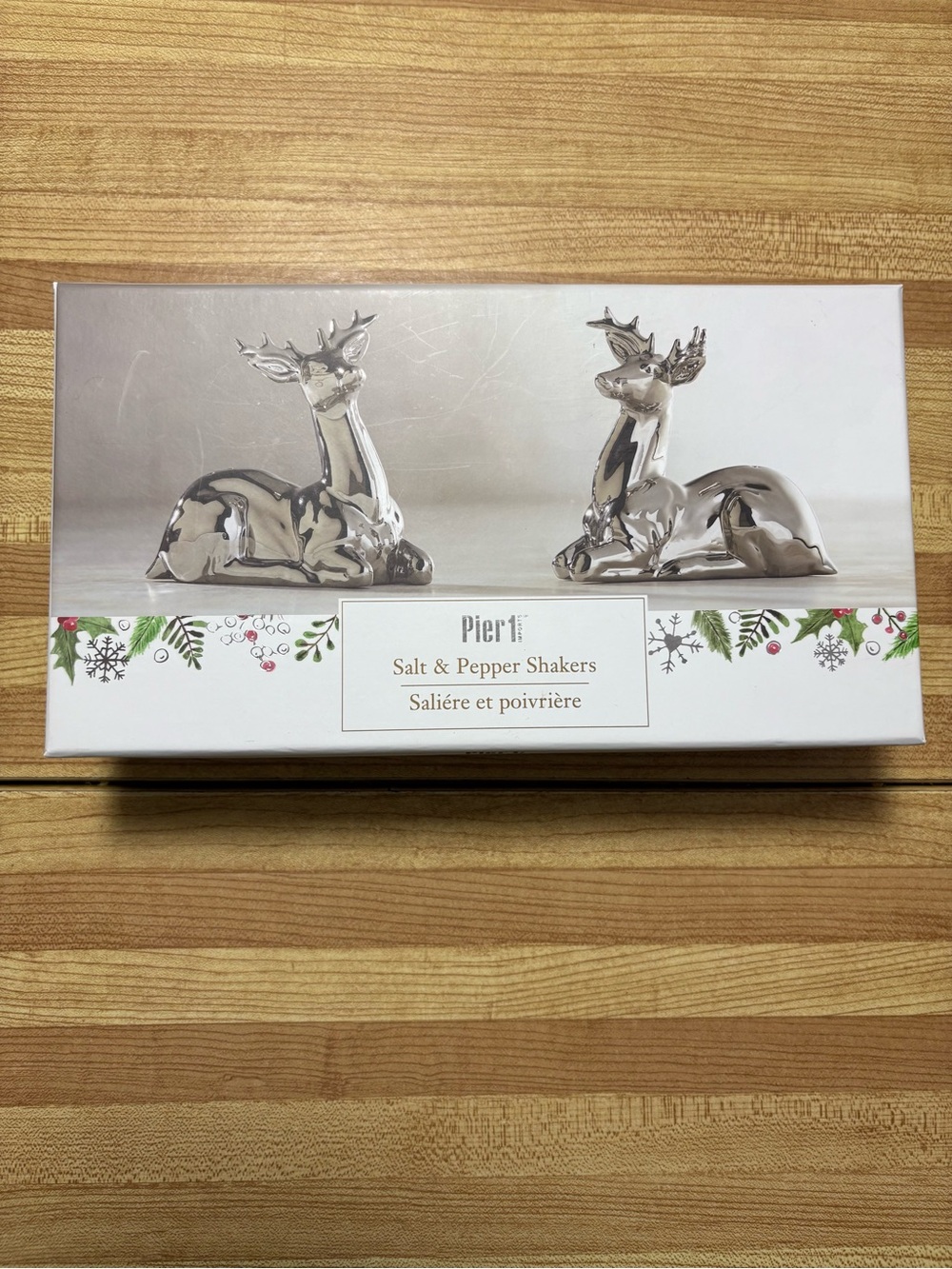Pier 1 Silver Reindeer Salt & Pepper Set